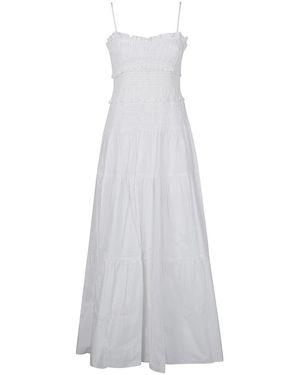 Michael Kors Smocked Long Dress - Weiß