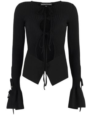 ANDREA ADAMO Cardigans - Black
