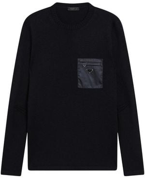 Prada Trui Met Ronde Hals - Blauw