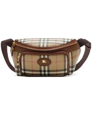 Burberry Check Belt Bag - Brown