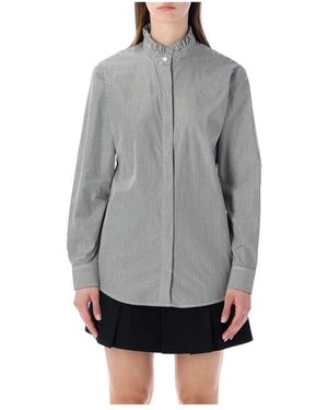 A.P.C. Overhemden ,Grijs ,Katoen Frill Collar Shirt