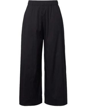 Max Mara Broeken ,Zwart ,Wide Broeken - Blauw