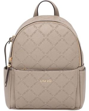 Liu Jo Mittlerer Rucksack Mit Geprägten Logos - Natur