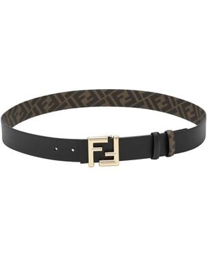 Fendi Accessoires ,Zwart ,Katoen Ff Rounded Belt