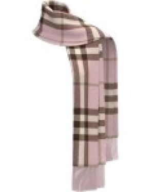 Burberry Giant Check Cashmere Sjaal - Roze