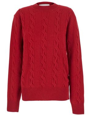 Ami Paris De Coeur Sweater Met Ronde Hals - Rood