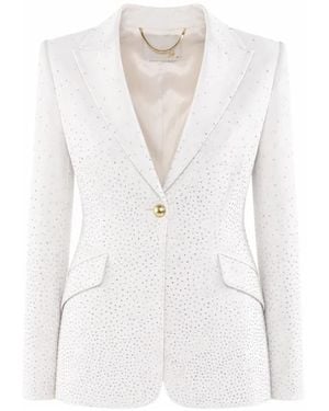 Nenette Jassen ,Wit ,Leer Giacca Monopetto Full Strass