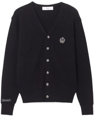 DUNST Essential Logo Knit Cardigan - Blauw