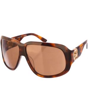 Longchamp Accessoires ,Bruin ,Vierkante Zonnebril Van Acetaat