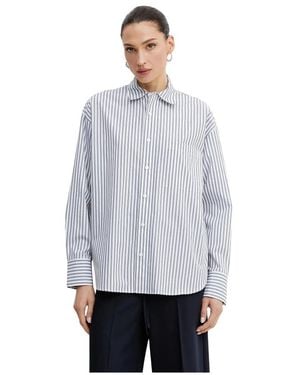 Michael Kors Gestreepte Katoenen Blouse - Grijs