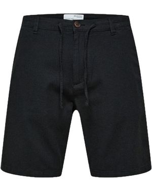 SELECTED Brody Linnen Short - Zwart