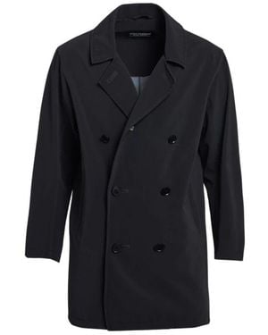 Stutterheim Klassischer doppelreihiger regenmantel - Blau