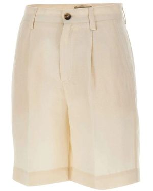 Woolrich Korte Broeken ,Wit ,Linnen Lyocell Linnen Shorts - Naturel