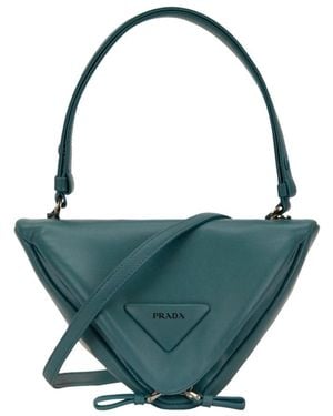 Prada Triangle Schultertasche - Grün