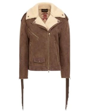 Roberto Cavalli Leather Jackets - Brown