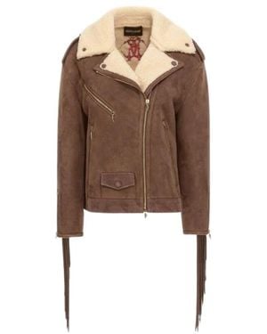 Roberto Cavalli Leather Jackets - Brown
