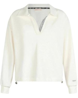 Liu Jo Tops ,Wit ,Katoen Felpa Sweatshirt