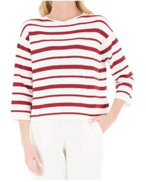 Max Mara Freizeitpullover 3/4 Ärmel Rundhalsausschnitt - Rot