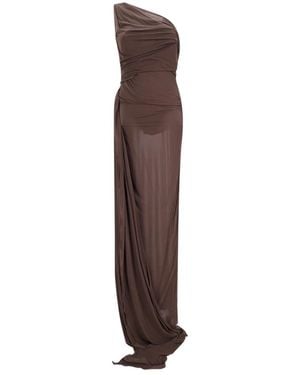 The Attico Elegantes Langes Kleid Mit Tiefem Rückenausschnitt - Braun