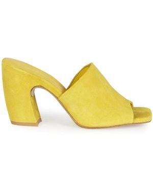 Cortana Heeled Mules - Yellow