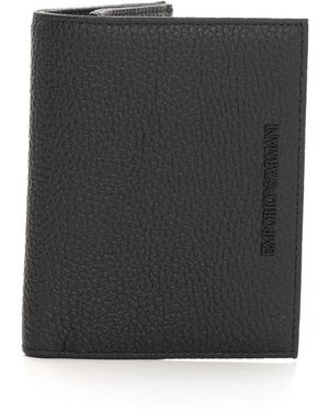 Emporio Armani Accessoires ,Zwart ,Leer Business Wallet