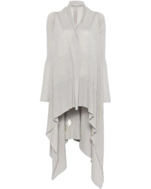 Rick Owens Truien & Vesten ,Wit ,Wol Gedrapeerd Gebreid Vest