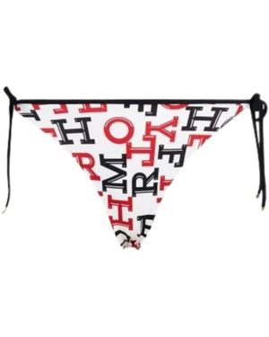Tommy Hilfiger Badmode ,Veelkleurig ,Polyester Cheeky String Side Bikini Bottom - Wit