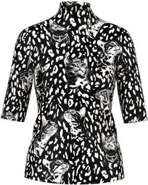 Marc Cain 3/4-Arm Rippshirt - Schwarz