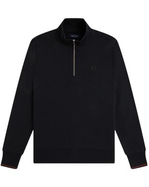 Fred Perry Halbreißverschluss-Sweatshirt - Blau