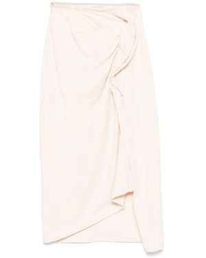 Dries Van Noten Rokken ,Katoen Gedrapeerde Midi Rok - Naturel