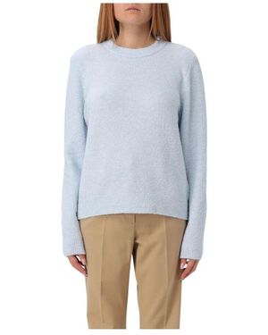 K-Way Schwarzer Strick-Crew-Neck-Pullover - Blau