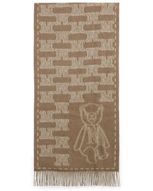 Max Mara Wsteddycamel Logo Teddy Scarf - Brown