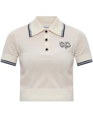 Self-Portrait Polo Shirts - Natural