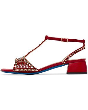 Loriblu Schoenen ,Rood ,Leer Sandaal Sieraad