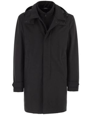 Fay Jassen ,Zwart ,Polyester New Morning Travel Jersey Coat