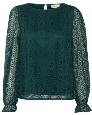 Cream Blouses - Green