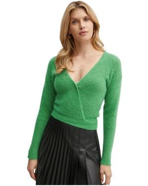 SIMONA CORSELLINI Strickjacke Aus Feinem Strick - Grün