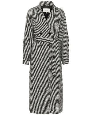 Gestuz Double-Breasted Coats - Grey