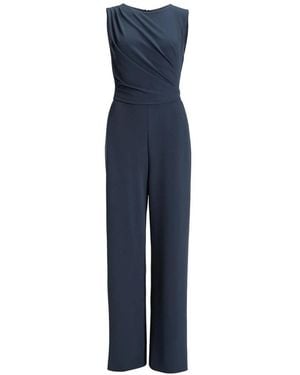 Swing Jumpsuit Van Crêpe Jersey Met Drapering - Blauw