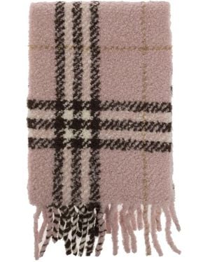 Burberry Accessoires ,Roze ,Wol Wide Check Wool Scarf - Bruin