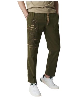 White Sand Slim-Fit Trousers - Green