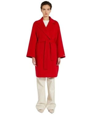 Marella Belted Coats - Red