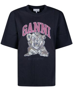 Ganni T-Shirts - Blau