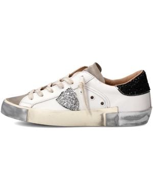 Philippe Model Schoenen ,Wit ,Leer Prsx Sneakers