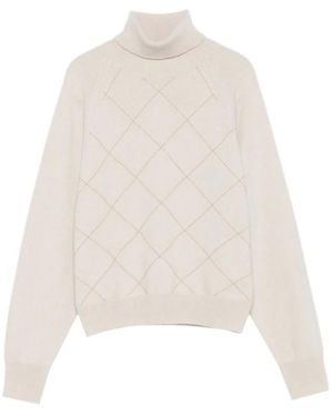 Peserico Diamond Pattern Turtleneck Sweater - Wit