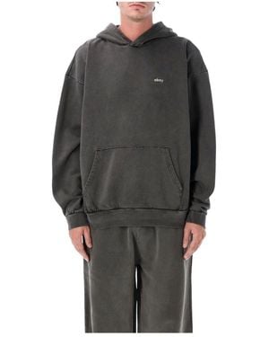 Obey Hoodies & Sweatvesten ,Zwart ,Katoen Lowercase Pigment Pullover - Grijs
