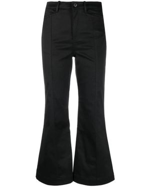 Proenza Schouler Broeken ,Zwart ,Katoen High Waist Cropped Broek
