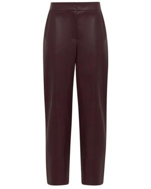 Alpha Studio Rechte Broek Van Imitatieleer - Paars