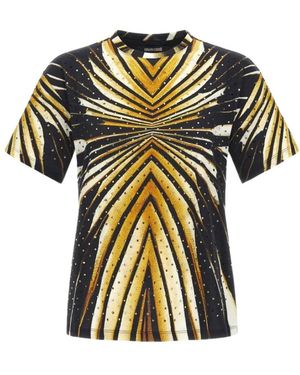 Roberto Cavalli Tops ,Geel ,Katoen Ray Of Print T-Shirt