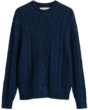 GANT Rondgebreide Trui - Blauw